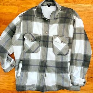 Womens oversized flannel jacket